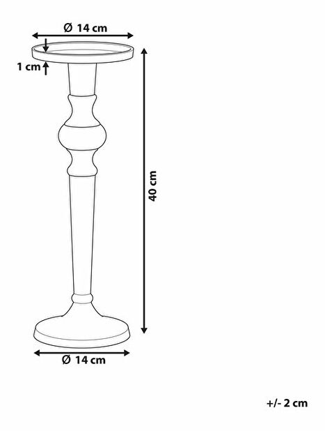 Sfeșnic 40 cm SANASTA (argintiu)