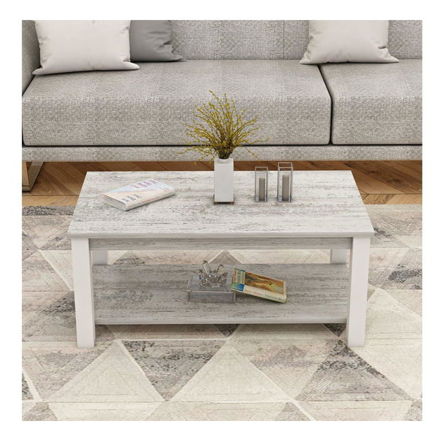 Konferenčný stolík Milasi 1 (biela + sivá) 