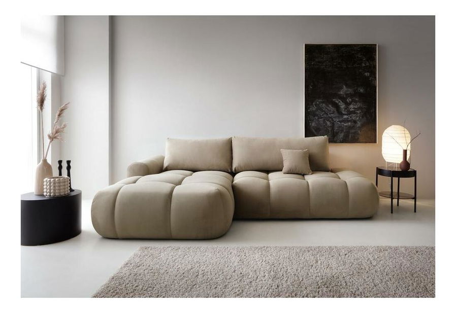 Sarokkanapé Ombre (B) (bézs + fekete) 