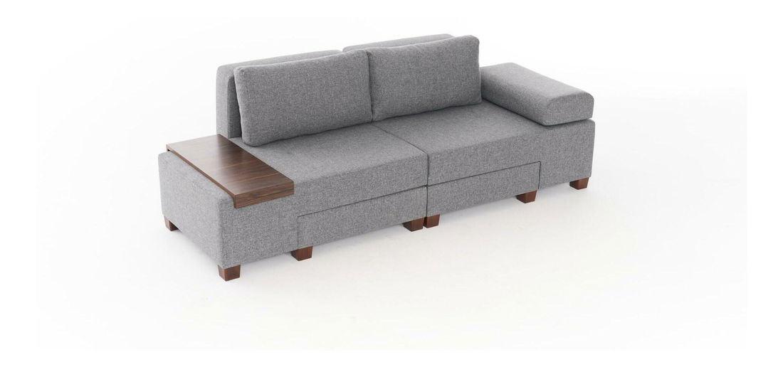 Canapea extensibilă Perenilla L (gri + Nuc)