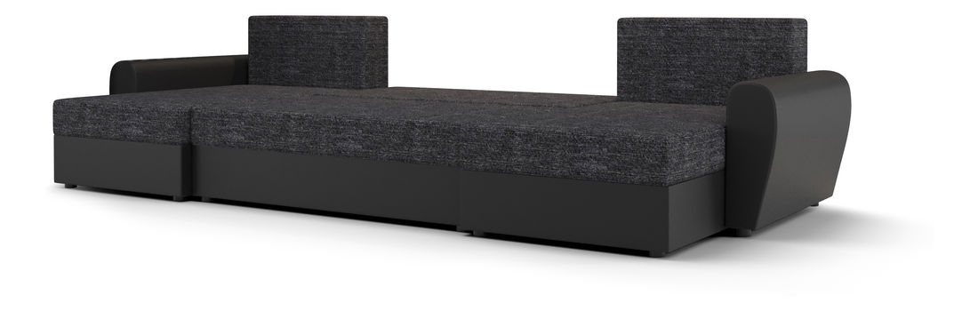 Kutna garnitura u obliku slova U Daven U (crna + siva)