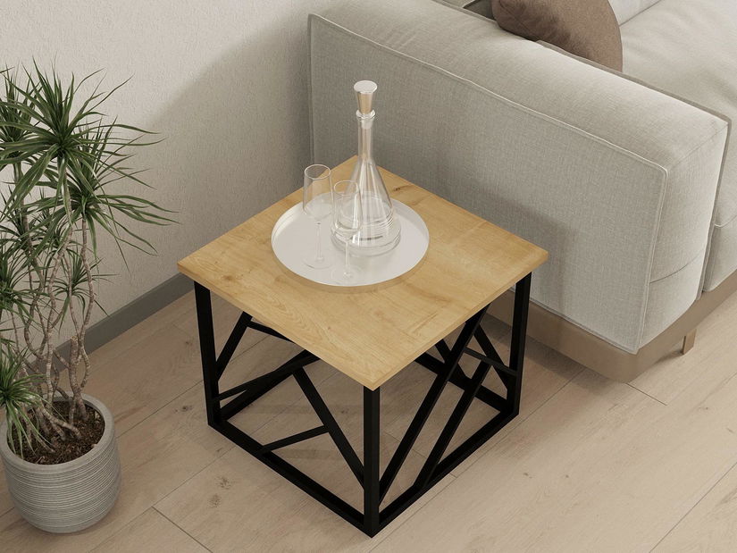 Konferenčný stolík Deteti (dub zafírový + čierna) 