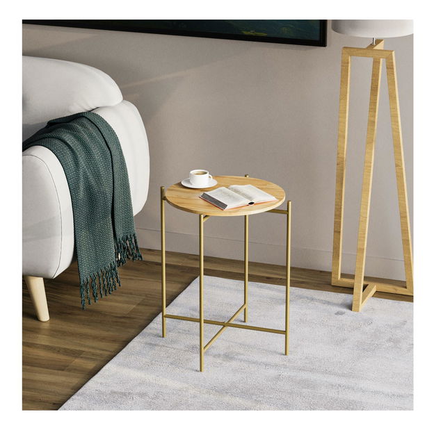 Stolić za kavu Museli 6 (prirodna + zlatna)