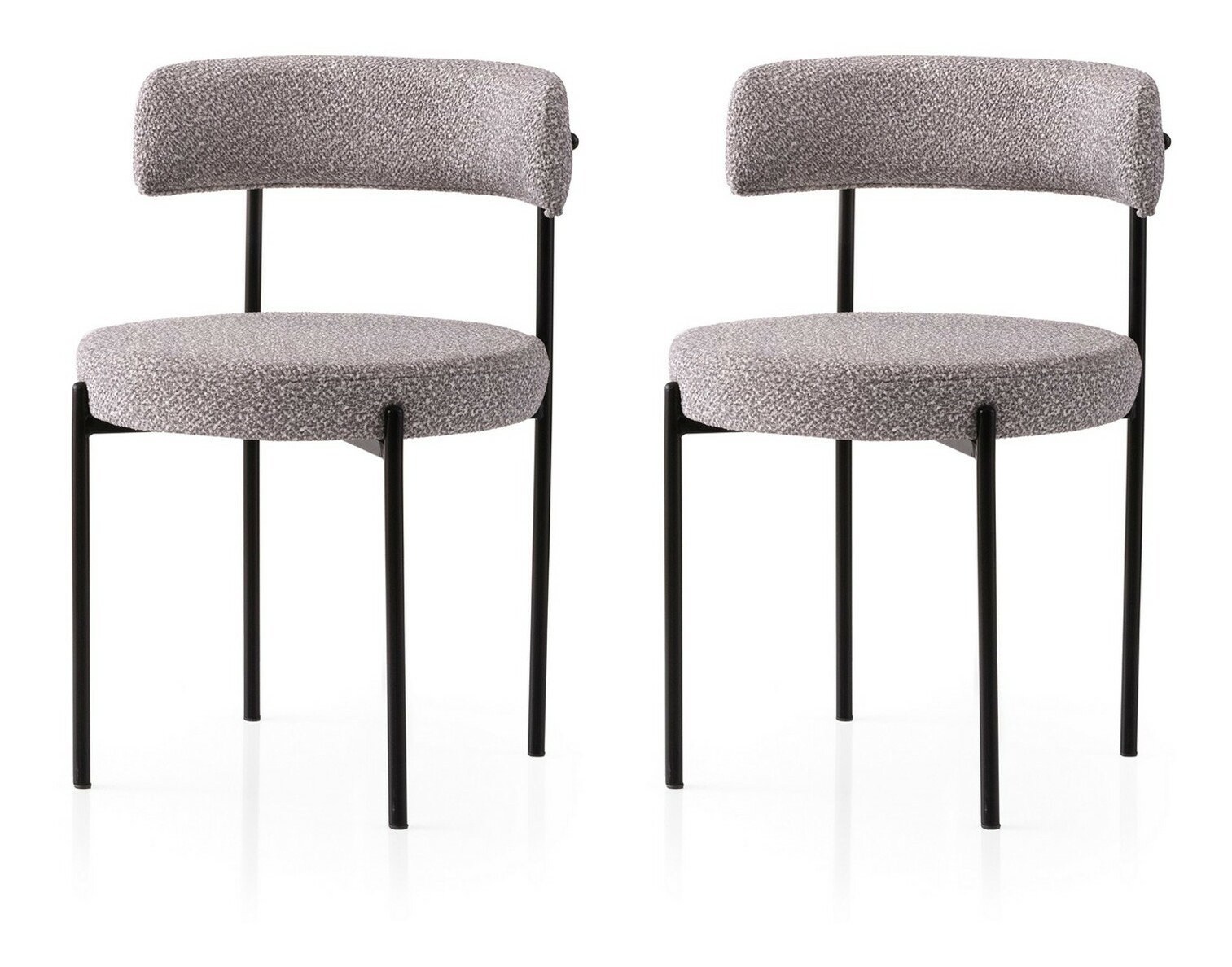 Étkezőszék szett (2 db.) Gindera (fekete + szürke)