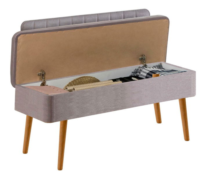 Bancă Vlasta 1 (pin atlantic + gri) (cu sp. depozitare)