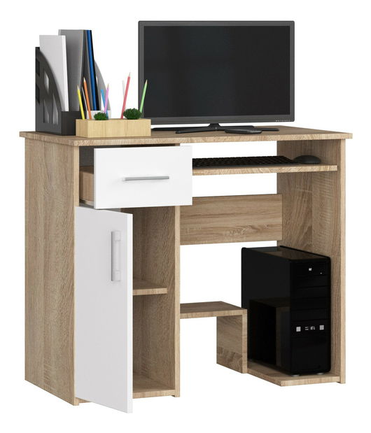PC stolić Jaloms (hrast sonoma + bijela)