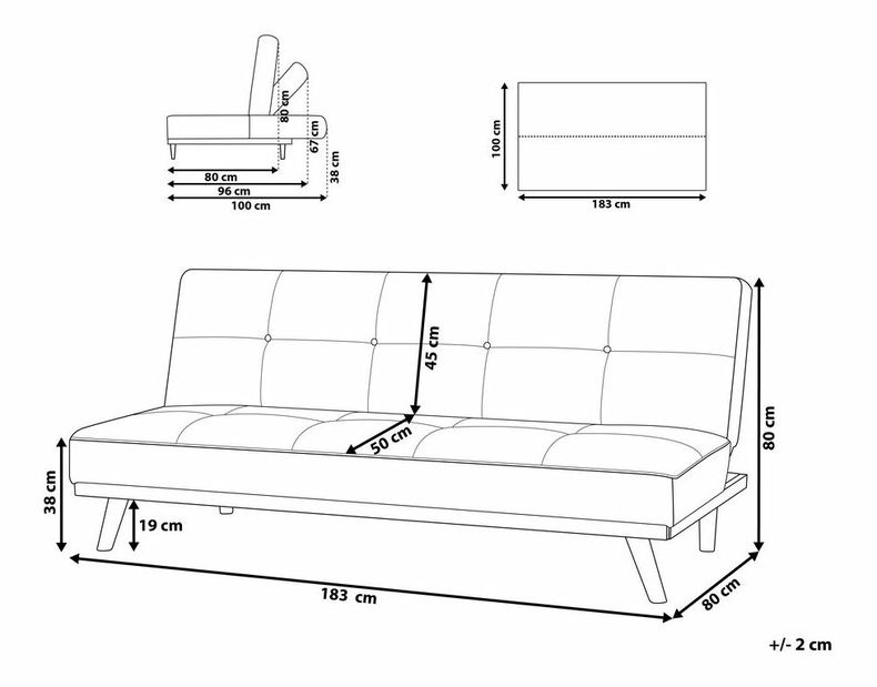 Háromszemélyes kanapé Farum (világosszürke)