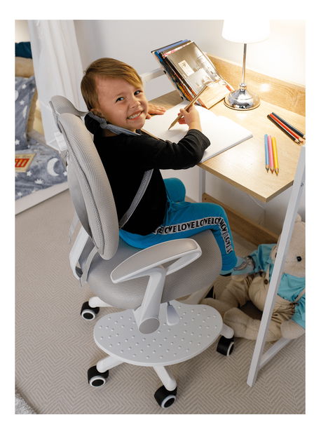 Scaun pentru copii Anis (gri + alb)