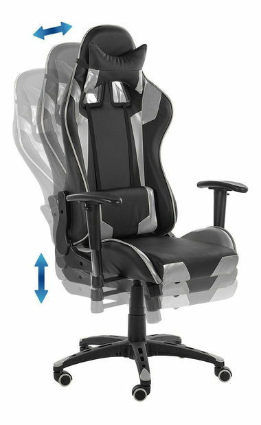 Kancelárska stolička Kite (čierna + strieborná)