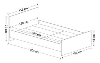 Franciaágy 150 cm Asir Kayl