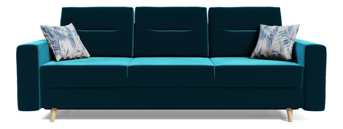 Rozkladacia pohovka Bergenia (tmavozelená) (s vankúšmi)