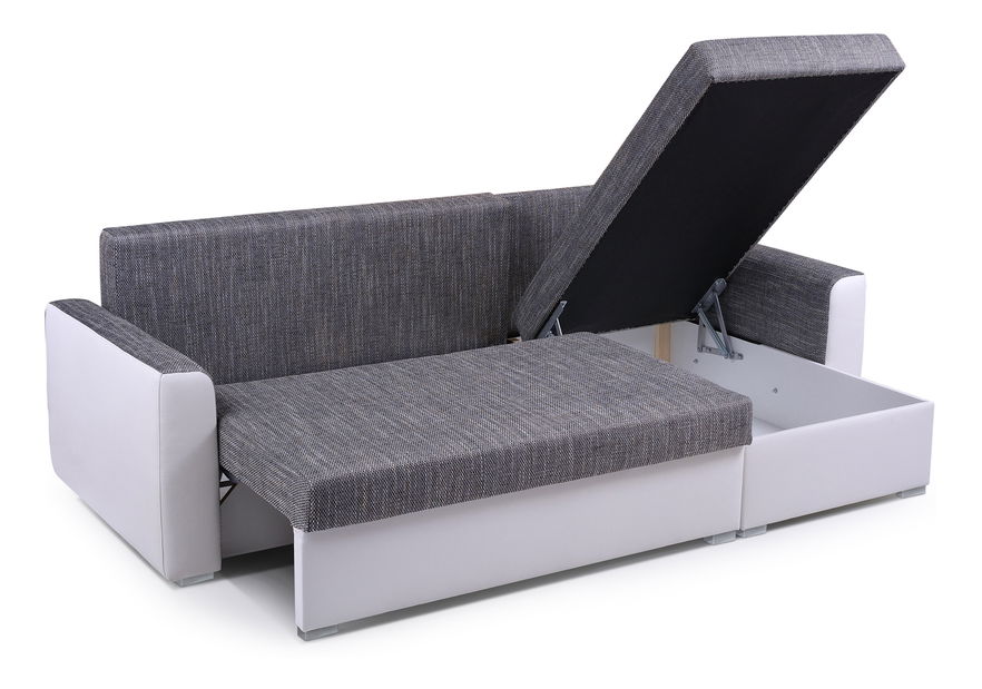 Sarokkanapé Primo (világosszürke + fehér) (J)