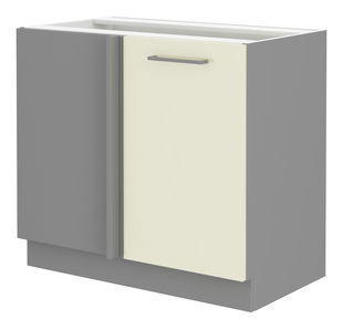 Alsó konyhaszekrény Kelyn 105 ND 1F BB (fényes krém + szürke)