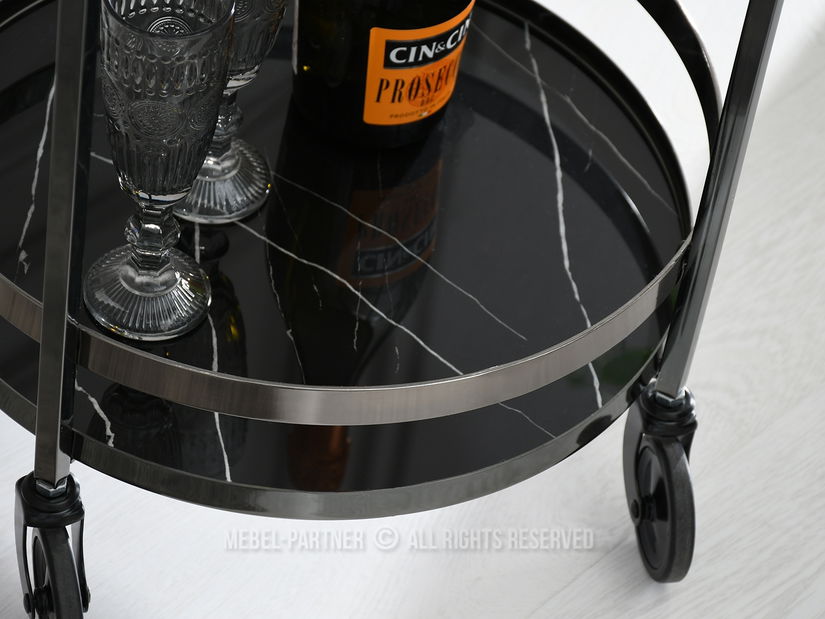 Stolić za kavu Alfonzo (crni mramor + crna)