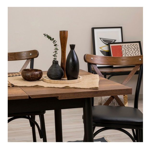 Jedálenský set Duvasa 25 (čierna) (pre 4 osoby)