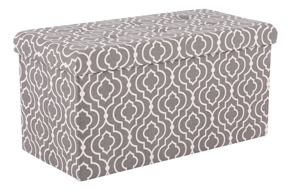 Skladacia taburetka Leucit (sivá + biely vzor)