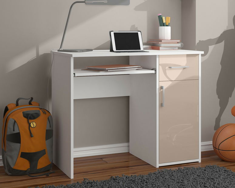 PC stolík Padma (biela + cappuccino lesk)