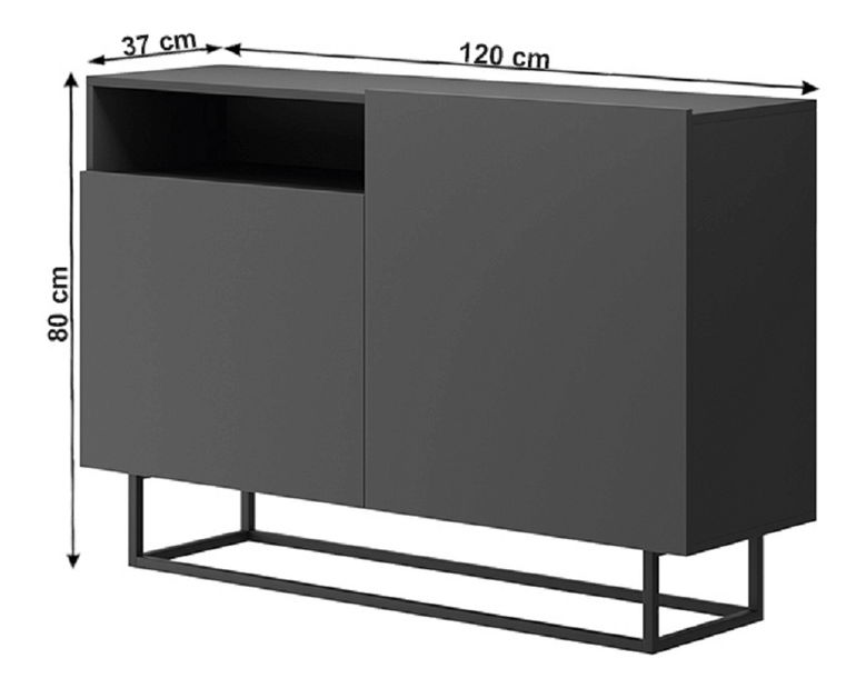 Komoda Svaren EK 120 (grafit + crna) 