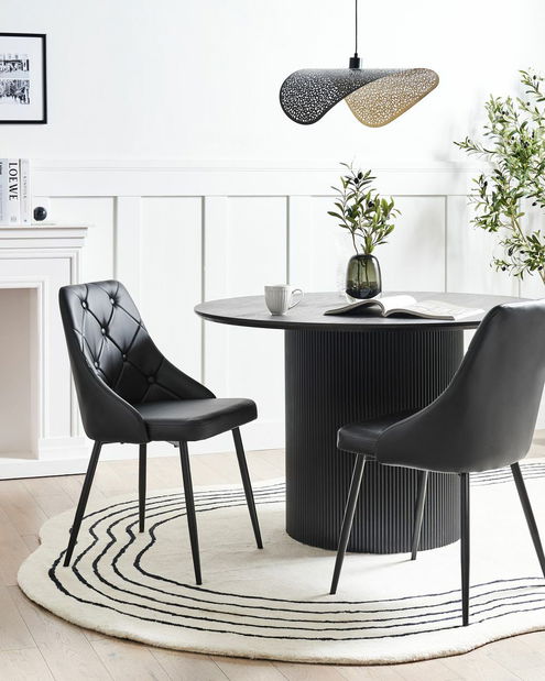 Set 2 buc. scaune pentru sufragerie Valero (negru)