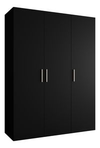 Šatníková skriňa 150 cm Borry 1 (čierna + strieborná)