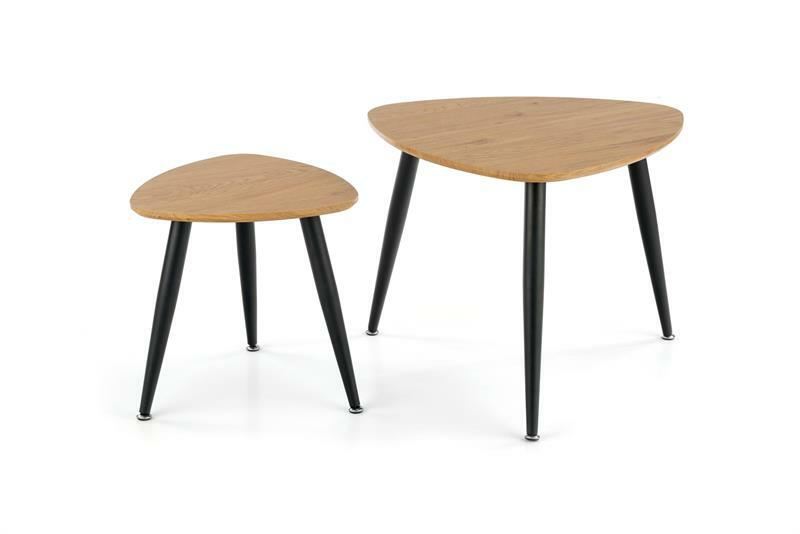 Dohányzóasztal szett Halmar Messi (arany tölgy + fekete)