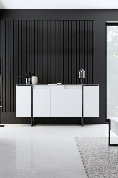 Mobilier living Luna (Alb + Negru)