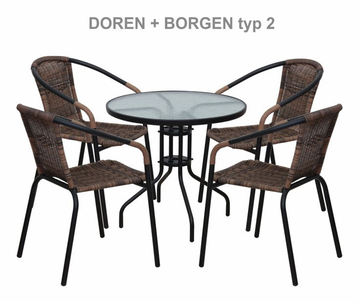 Kerti asztal Buku 2 (fekete) *bazár