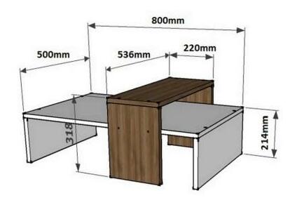 Dohányzóasztal Glowie (dió + fehér)