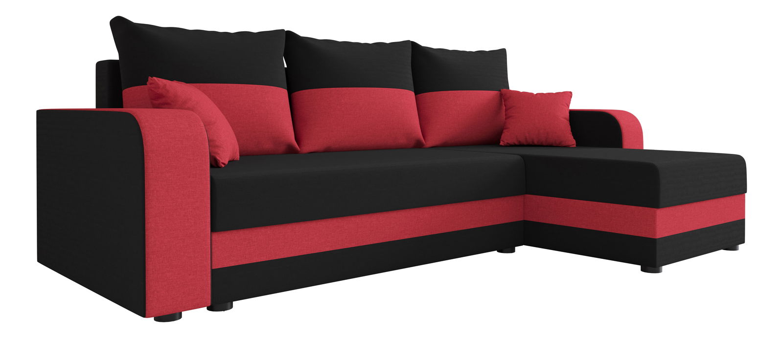 Sarok ülőgarnitúra Harmony L Bis (fekete + piros) (J)