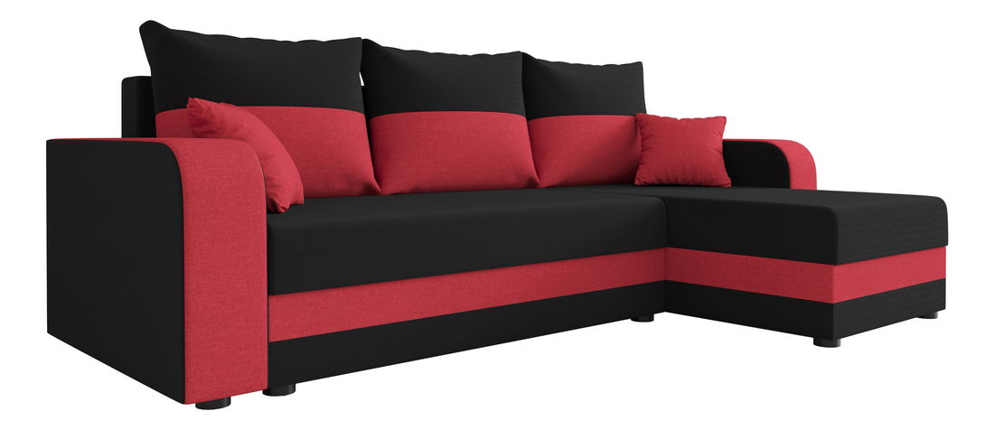 Sarok ülőgarnitúra Harmony L Bis (fekete + piros) (J)