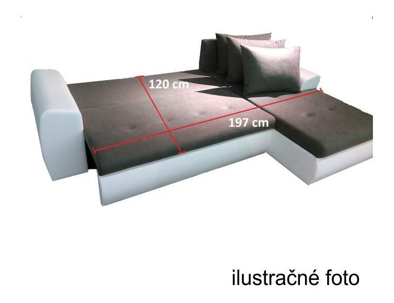 Rohová sedačka Marivel (sivá + biela) (P)