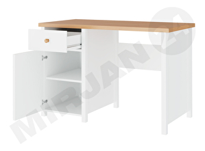 Písací stôl Keira KS (biela + dub nash)