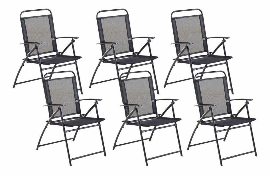 Set 6 ks. záhradných stoličiek LOVE (čierna)