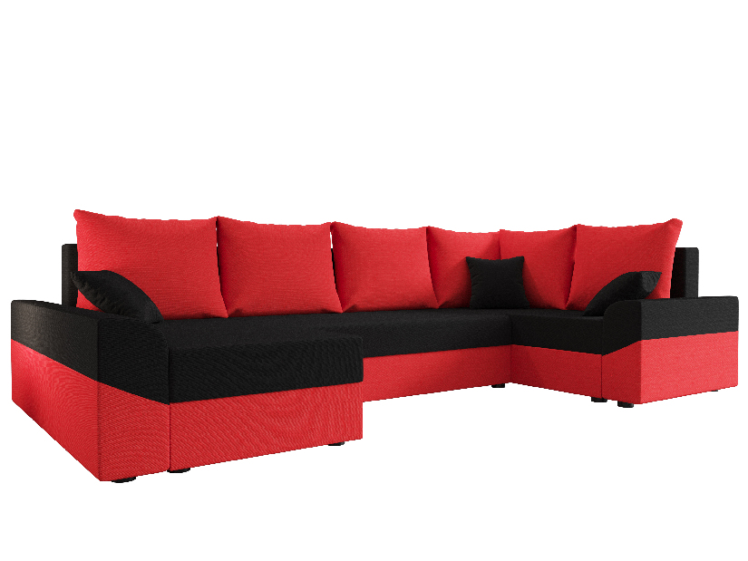 Rohová sedacia súprava Dusk Long (červená + čierna) (P)