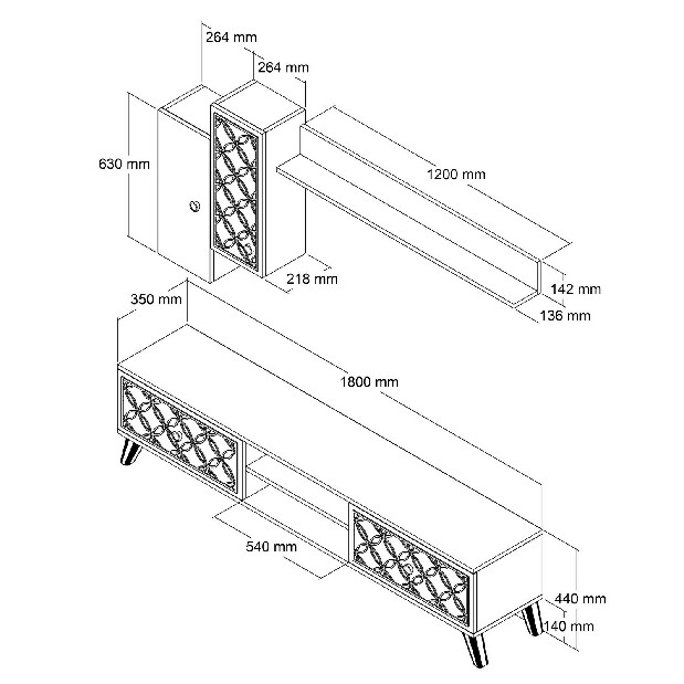 Mobilier living Clara (Nuc + Albastru)