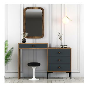 Masă de toaletă Logan (antracit + lemn de nuc)