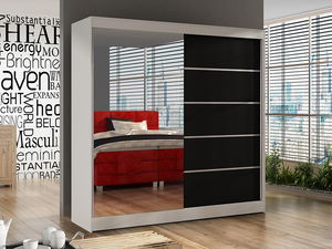 Dulap de haine Birdie 3 (alb + negru)