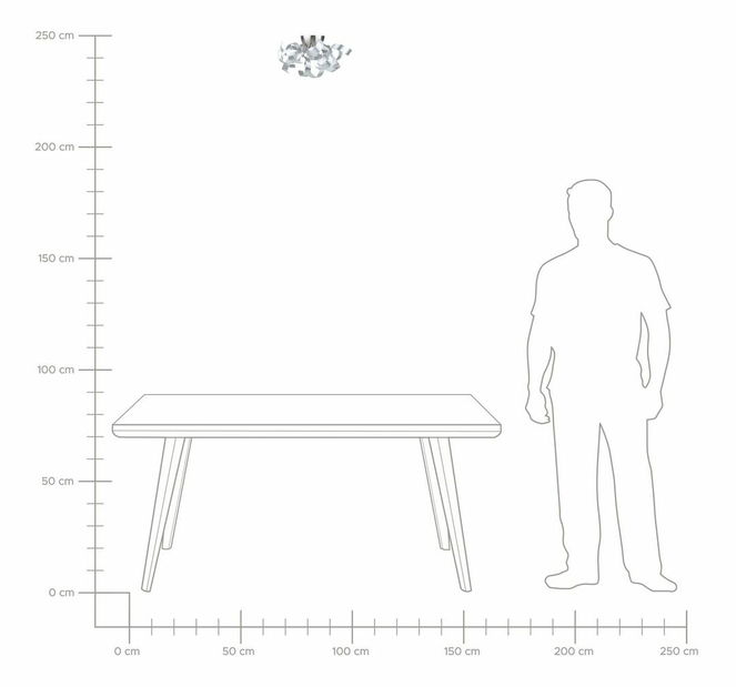 Stropná lampa Ivins (ezüst)