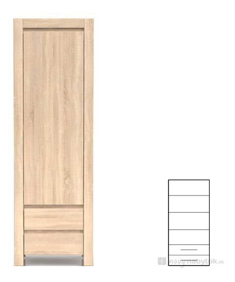 Policová skriňa BRW Agustyn REG1D2SL