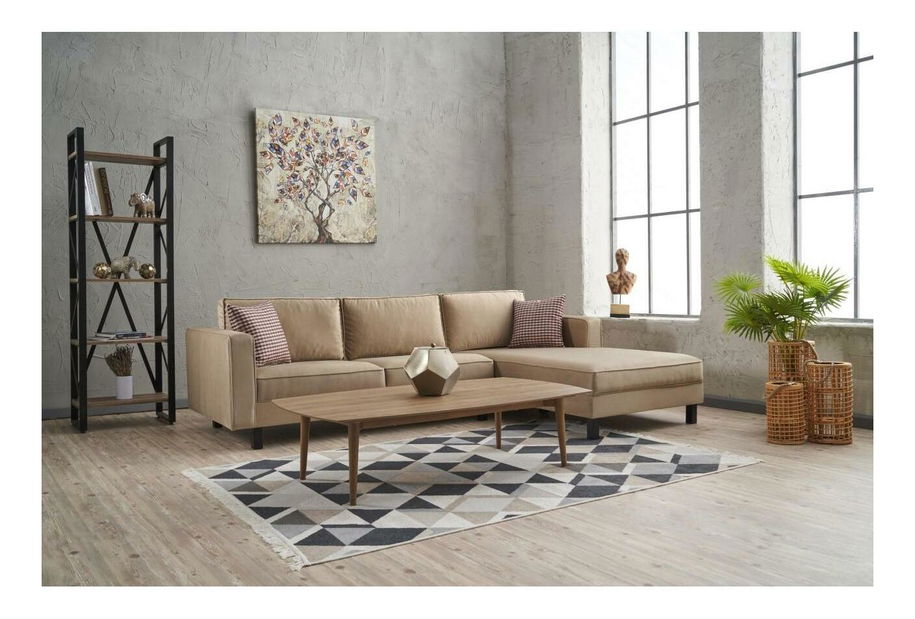 Rohová sedačka Kalen 1 (P) (krémový zamat)