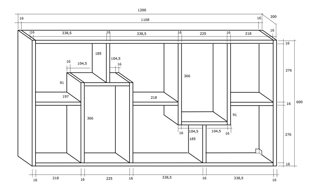Poličkový systém Denny C biela + čierna