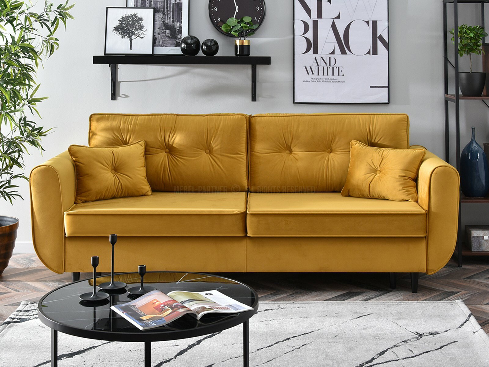 Kétszemélyes kanapé Bacteria (fekete)