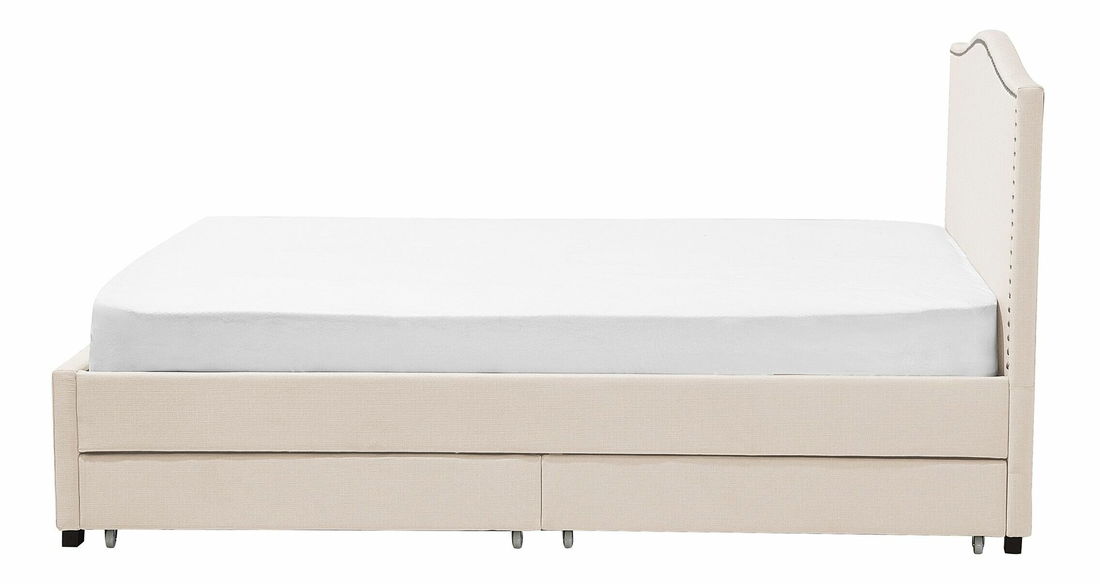 Franciaágy 160 cm MONTHY (ágyráccsal és tárolóhellyel) (bézs) *kiárusítás