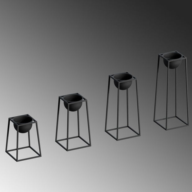 Ghiveci de flori decorativ Gwion (Negru)