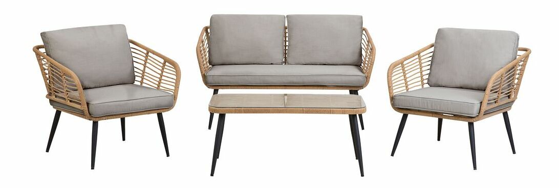 Záhradný set Cary (svetlosivá) (s vankúšom) (pre 2 osoby)