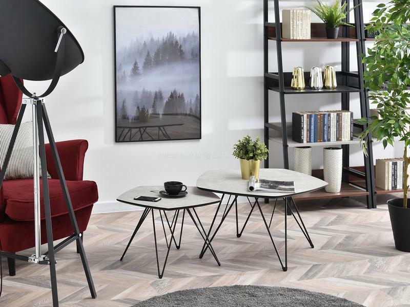 Dohányzóasztal Petal Zest Xl (szürke + fekete)