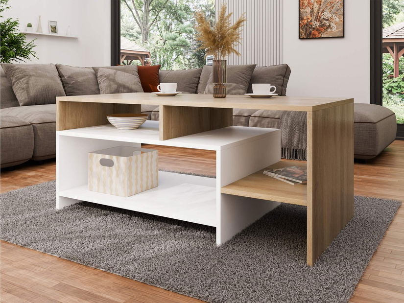 Măsuță cafea -Dream / Tauron (alb + stejar grande) *resigilat 