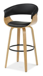 Barová stolička Elynah 75 (čierna + dub)