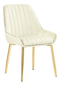 Scaun sufragerie Soddy (bej + gold crom + auriu) *vânzare stoc