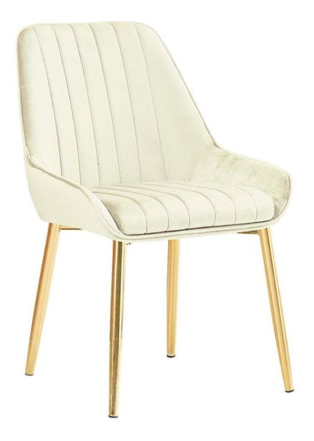 Scaun sufragerie Soddy (bej + gold crom + auriu) *vânzare stoc